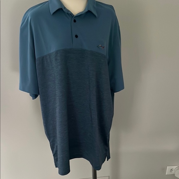 Greg Norman Collection Blue Polo Shirt with Classic Collar and Textured Fabric - Picture 3 of 6